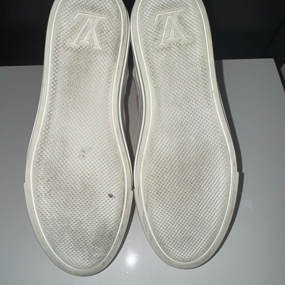 Louis Vuitton White and Pink High-Top Sneakers - Picture 7 of 9